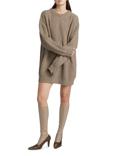 MM6 MAISON MARGIELA Women's Crewneck Wool-Blend Mini-Sweaterdress | Thumbnail 2 MM6 MAISON MARGIELA Women's Crewneck Wool-Blend Mini-Sweaterdress | Thumbnail 2