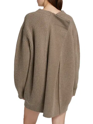 MM6 MAISON MARGIELA Women's Crewneck Wool-Blend Mini-Sweaterdress | Thumbnail 5 MM6 MAISON MARGIELA Women's Crewneck Wool-Blend Mini-Sweaterdress | Thumbnail 5