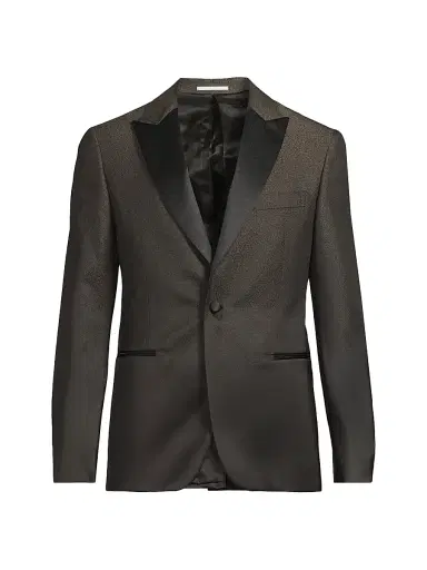 Pal Zileri Men's Shimmer Single-Breasted Dinner Jacket - Brown - Size 48 | Thumbnail 1 Pal Zileri Men's Shimmer Single-Breasted Dinner Jacket - Brown - Size 48 | Thumbnail 1