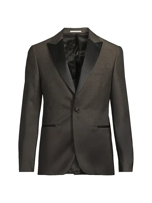 Men's Shimmer Single-Breasted Dinner Jacket - Brown