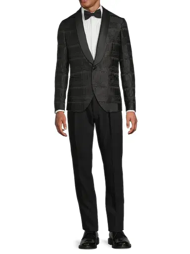 Pal Zileri Men's Silk-Blend Single-Breasted Dinner Jacket - Black - Size 38 | Thumbnail 2