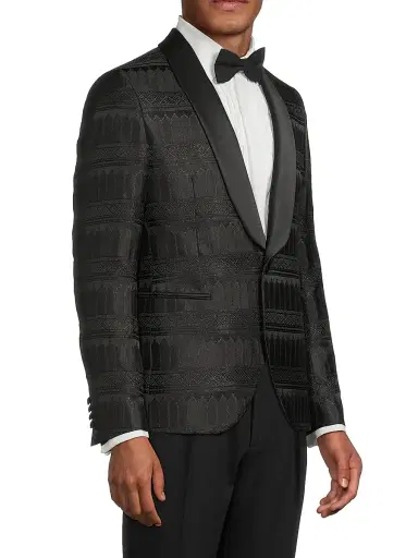 Pal Zileri Men's Silk-Blend Single-Breasted Dinner Jacket - Black - Size 38 | Thumbnail 4
