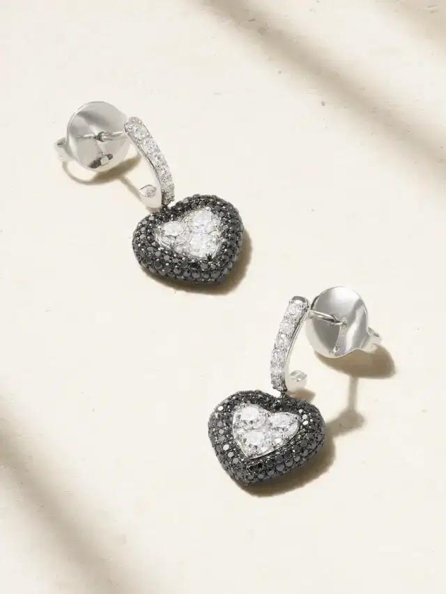 Manaal 18-karat White Gold Diamond Earrings