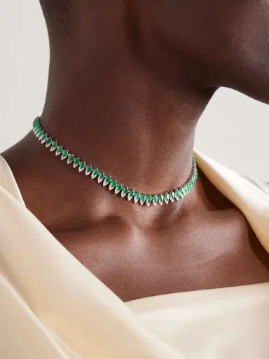 Kamyen 18-karat White Gold, Emerald And Enamel Choker | Thumbnail 2 Kamyen 18-karat White Gold, Emerald And Enamel Choker | Thumbnail 2