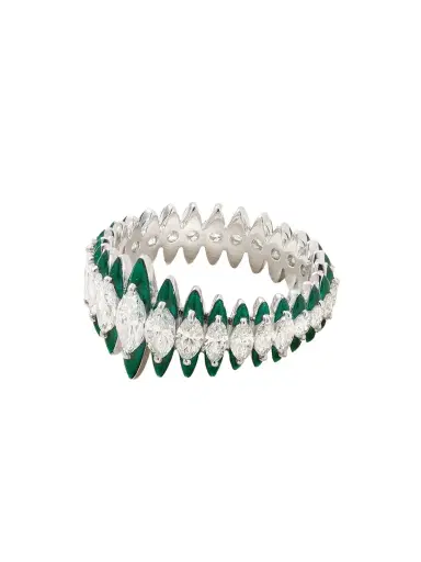 Kamyen Marquise Coronal 18-karat White Gold, Enamel And Diamond Ring | Thumbnail 1