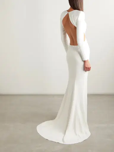 Stella McCartney Open-back Crepe Gown | Thumbnail 3 Stella McCartney Open-back Crepe Gown | Thumbnail 3