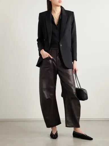 Nili Lotan Shon Leather Barrel-leg Pants | Thumbnail 2