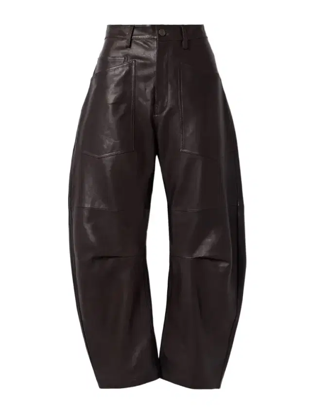Shon Leather Barrel-leg Pants