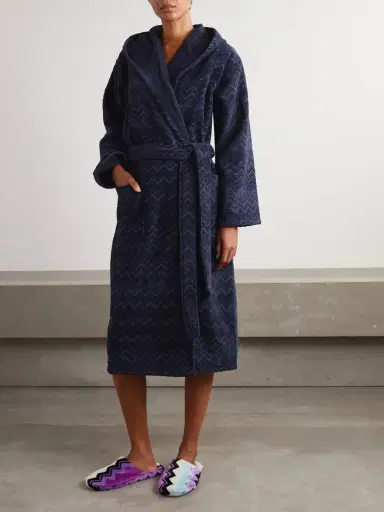 Missoni Home Chalk Belted Striped Cotton-terry Robe | Thumbnail 2 Missoni Home Chalk Belted Striped Cotton-terry Robe | Thumbnail 2