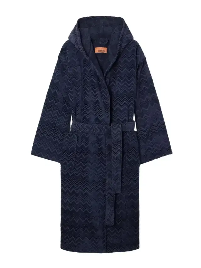 Missoni Home Chalk Belted Striped Cotton-terry Robe