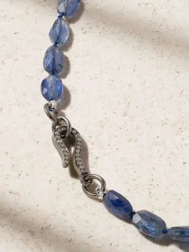 Ileana Makri 18-karat White Gold, Sterling Silver, Kyanite And Diamond Necklace | Thumbnail 3