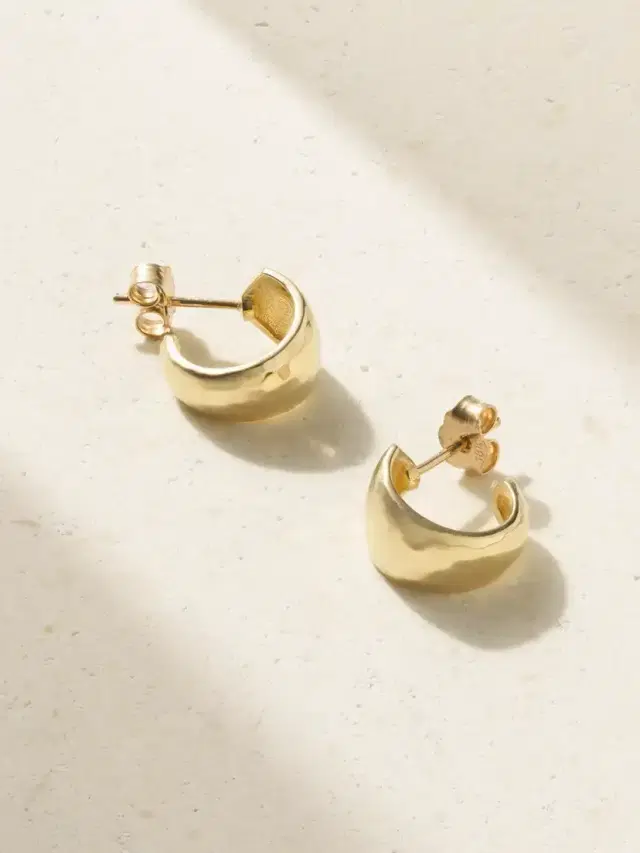 Jennifer Meyer Mini Hammered 18-karat Gold Hoop Earrings