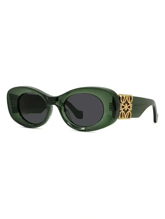 LOEWE Women's Anagram 49MM Oval Sunglasses - Dark Greenother Smoke
