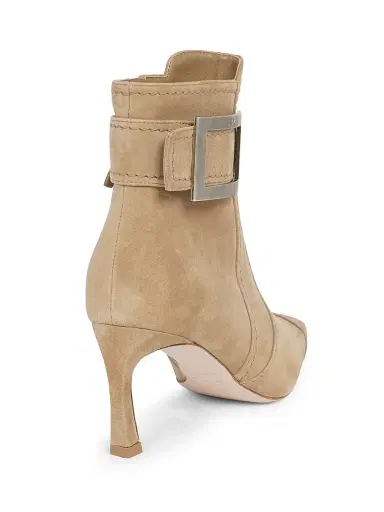 Roger Vivier Women's Trompette 70MM Suede Booties - Tabacco Chiaro | Thumbnail 3 Roger Vivier Women's Trompette 70MM Suede Booties - Tabacco Chiaro | Thumbnail 3