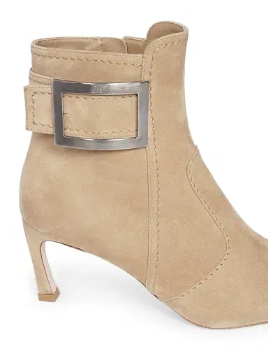 Roger Vivier Women's Trompette 70MM Suede Booties - Tabacco Chiaro | Thumbnail 6 Roger Vivier Women's Trompette 70MM Suede Booties - Tabacco Chiaro | Thumbnail 6
