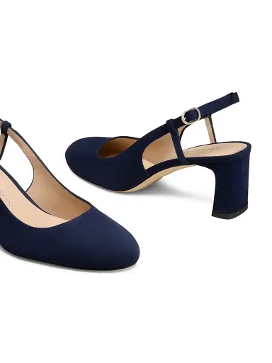 Stuart Weitzman Women's Babette 60MM Suede Slingback Pumps - Nice Blue | Thumbnail 4 Stuart Weitzman Women's Babette 60MM Suede Slingback Pumps - Nice Blue | Thumbnail 4
