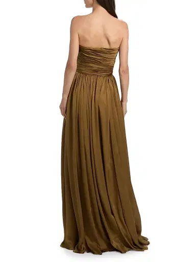 Ulla Johnson Women's Anastasia Silk Gathered Strapless Gown | Thumbnail 5 Ulla Johnson Women's Anastasia Silk Gathered Strapless Gown | Thumbnail 5