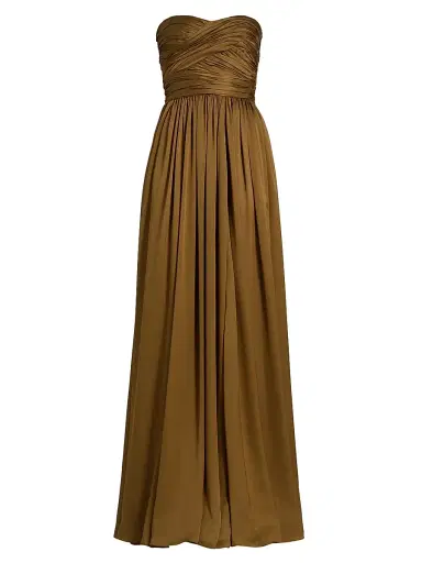 Ulla Johnson Women's Anastasia Silk Gathered Strapless Gown | Thumbnail 1 Ulla Johnson Women's Anastasia Silk Gathered Strapless Gown | Thumbnail 1