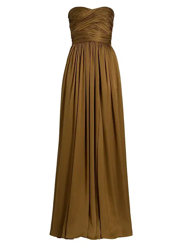 Ulla Johnson Women's Anastasia Silk Gathered Strapless Gown - Willow