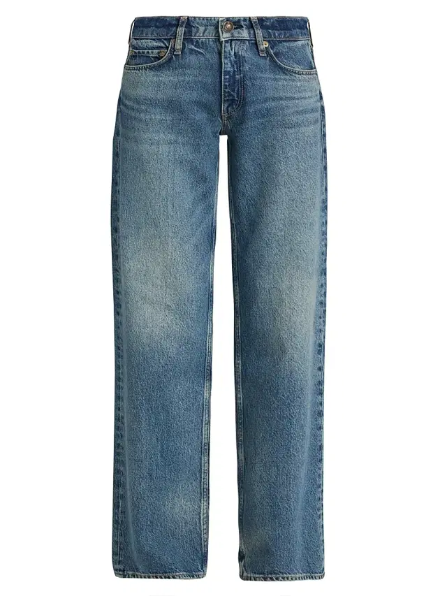 rag & bone Women's Cam Low-Rise Full Straight-Leg Jeans - Echo