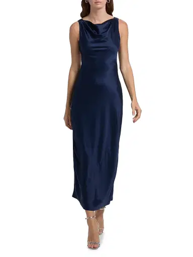 Reformation Women's Corey Satin Midi-Dress - Danube - Size XL | Thumbnail 2 Reformation Women's Corey Satin Midi-Dress - Danube - Size XL | Thumbnail 2
