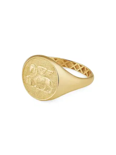 Oradina Women's 14K Yellow Gold Flying Lion Signet Ring - Gold | Thumbnail 5 Oradina Women's 14K Yellow Gold Flying Lion Signet Ring - Gold | Thumbnail 5