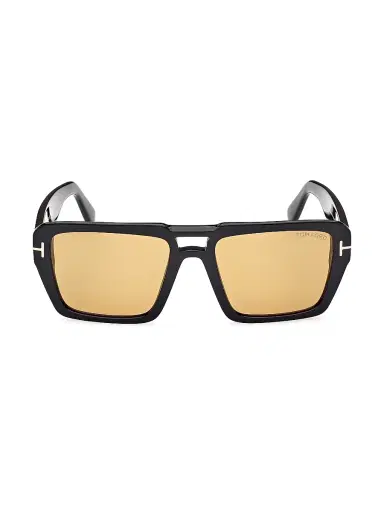 TOM FORD Women's Redford 56MM Aviator Sunglasses - Shiny Black Amber | Thumbnail 2 TOM FORD Women's Redford 56MM Aviator Sunglasses - Shiny Black Amber | Thumbnail 2