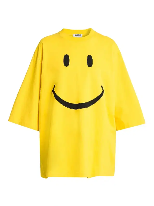 Women's Smile Oversized Cotton T-Shirt - Multi Yellow