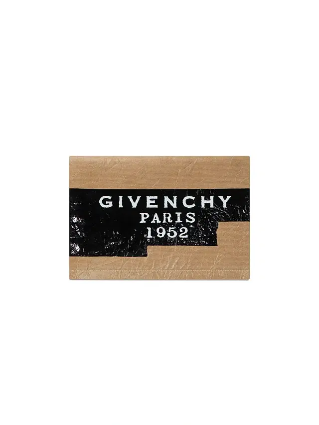 Women's Tape Pochette Clutches in Leather - Beige Camel