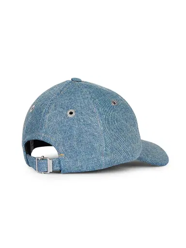 AMI PARIS Men's Logo Washed Denim Baseball Cap - Blue | Thumbnail 2