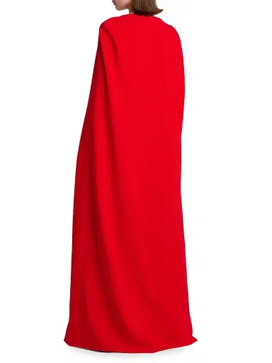 Stella McCartney Women's Removable Cape A-Line Gown - Lipstick Red - Size 6 | Thumbnail 5