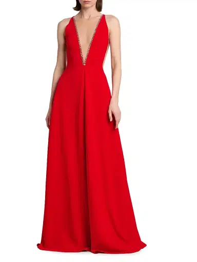 Stella McCartney Women's Removable Cape A-Line Gown - Lipstick Red - Size 6 | Thumbnail 6