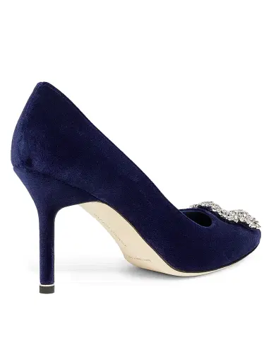 Manolo Blahnik Women's Hangisi Crystal-Embellished Buckle Pumps | Thumbnail 3 Manolo Blahnik Women's Hangisi Crystal-Embellished Buckle Pumps | Thumbnail 3
