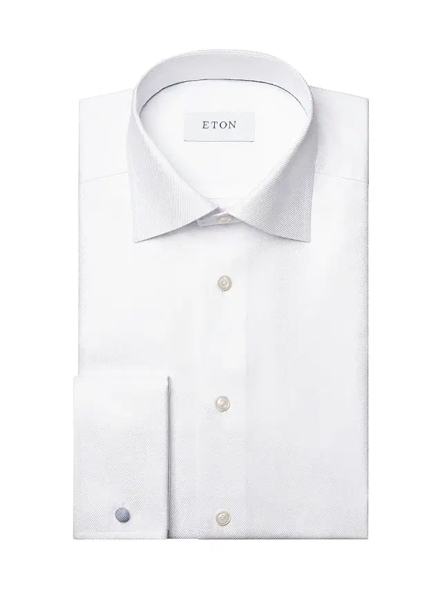 Men's Cotton-Twill Contemporary-Fit Dress Shirt - White