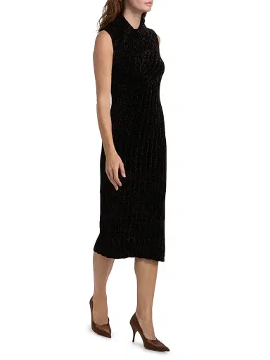 Giorgio Armani Women's Chenille Textured Midi-Dress - Brown Mel - Size 6 | Thumbnail 4 Giorgio Armani Women's Chenille Textured Midi-Dress - Brown Mel - Size 6 | Thumbnail 4
