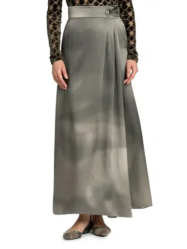 Giorgio Armani Women's Silk Maxi Skirt - Vetiver | Thumbnail 3 Giorgio Armani Women's Silk Maxi Skirt - Vetiver | Thumbnail 3