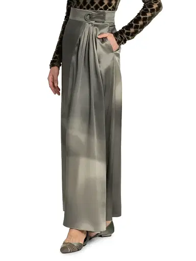 Giorgio Armani Women's Silk Maxi Skirt - Vetiver | Thumbnail 4 Giorgio Armani Women's Silk Maxi Skirt - Vetiver | Thumbnail 4