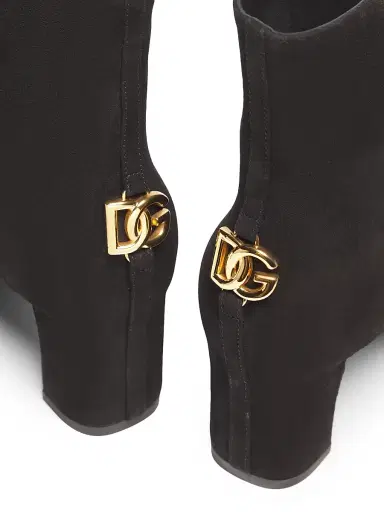 Dolce & Gabbana Women's Suede Logo Ankle Boots - Nero - Size 12 | Thumbnail 5 Dolce & Gabbana Women's Suede Logo Ankle Boots - Nero - Size 12 | Thumbnail 5