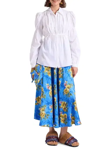 La DoubleJ Women's Drawstring Skirt - Riptide Light Blue - Size Small | Thumbnail 3