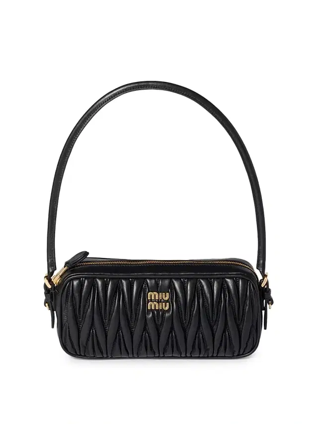 Miu Miu Women's Matelassé Nappa Leather Pouch - Dark Red