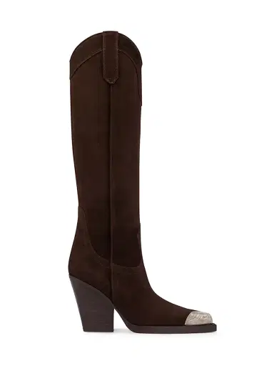 Paris Texas Women's El Dorado 100MM Cap Toe Suede Knee-High Boots - Cioccolato - Size 10 | Thumbnail 1 Paris Texas Women's El Dorado 100MM Cap Toe Suede Knee-High Boots - Cioccolato - Size 10 | Thumbnail 1