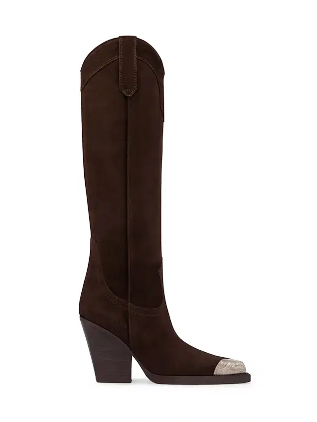 Paris Texas Women's El Dorado 0MM Cap Toe Suede Knee-High Boots - Cioccolato