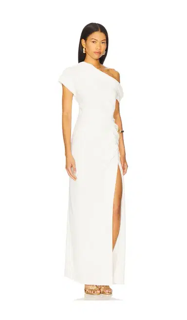 SIMKHAI Kally Draped Midi Dress | Thumbnail 2 SIMKHAI Kally Draped Midi Dress | Thumbnail 2