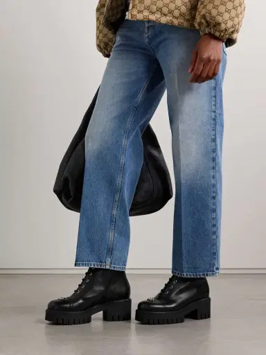 Gucci New Marmont Embellished Leather Ankle Boots | Thumbnail 2