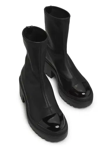 Giuseppe Zanotti Women's Leather Cap-Toe Platform Ankle Boots - Nero - Size 11 | Thumbnail 4 Giuseppe Zanotti Women's Leather Cap-Toe Platform Ankle Boots - Nero - Size 11 | Thumbnail 4