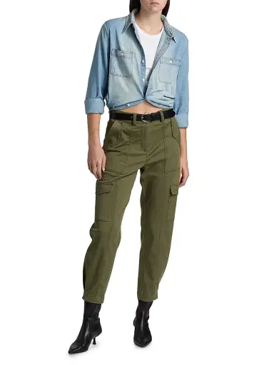 R13 Women's Wrap Around Denim Work Shirt - River Blue - Size Large | Thumbnail 2 R13 Women's Wrap Around Denim Work Shirt - River Blue - Size Large | Thumbnail 2