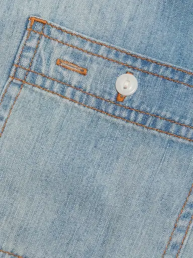 R13 Women's Wrap Around Denim Work Shirt - River Blue - Size Large | Thumbnail 7 R13 Women's Wrap Around Denim Work Shirt - River Blue - Size Large | Thumbnail 7