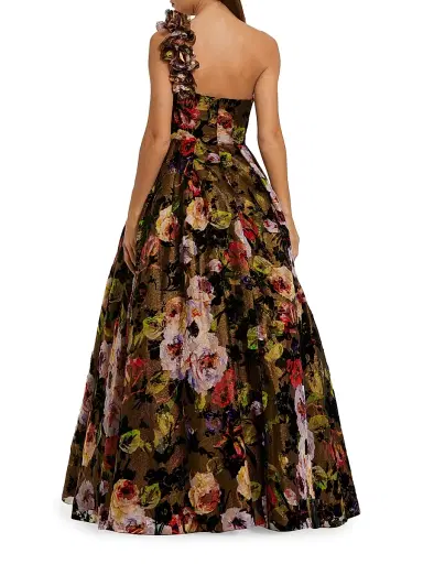 Mac Duggal Women's Floral Organza Gown - Black Multi - Size 14 | Thumbnail 2