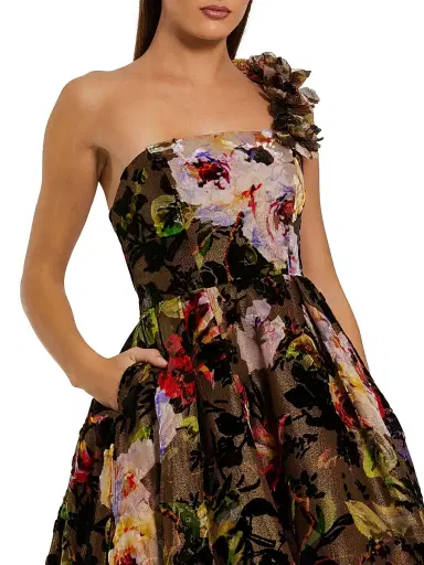 Mac Duggal Women's Floral Organza Gown - Black Multi - Size 14 | Thumbnail 3