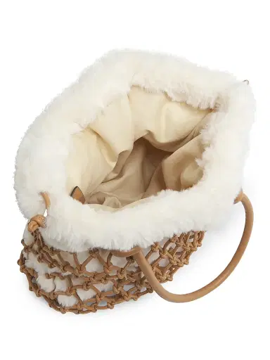 3.1 Phillip Lim Women's Faux Fur Macrame Mini Bag - Ivory Camel | Thumbnail 4